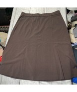 Counterparts Brown Knee-Length A-Line Skirt with Slit - $10.00