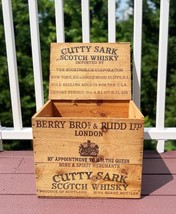 Vintage CUTTY SARK Scotch Whisky Wood Crate Berry Bros &amp; Rudd London w/ Lid - £98.79 GBP