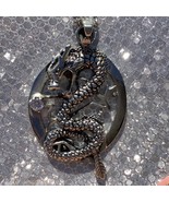 Simulated Zircon Crystal Dragon Pendant Necklace - $20.00