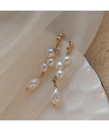 Original Design Asymmetrical Natural Pearl Drop Earrings 925 Silver Post - $29.99