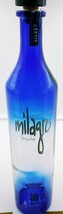 COLLECTIBLE BLUE GLASS LIQUOR BOTTLE MILAGRO REPOSADO TEQUILA 750ML - $6.00
