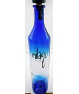 COLLECTIBLE BLUE GLASS LIQUOR BOTTLE MILAGRO REPOSADO TEQUILA 750ML - $6.00