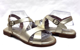 MIZ MOOZ  WOMEN'S LEATHER ANKLE BUCKLE  SANDALS  GOLD 37EU / 7US # T-142 - $29.95
