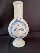 Antique Delft handpaint &quot; A Hysopi&quot; &quot; Hand Painted Apothecary Jar Vase, ... - $55.00