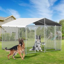 Outside Dog Kennel With Roof Heavy Duty Outdoor Dog Kennel With 2 Rotati... - $207.99