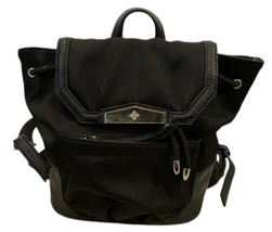 Simply Vera Vera Wang Handbag Backpack Purse Black Faux Leather Excellent - £28.02 GBP