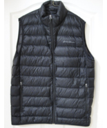 Eddie Bauer Mens Black Down Vest EB650 Size Medium Zipper Pockets - £33.43 GBP