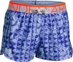 Under Armour Youth Girls Printed Play Up Athletic Shorts- Purple Ice/Gray, Small - $17.81