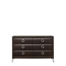 63" Merlot Solid and Manufactured Wood Six Drawer Double Dresser - $20,216.19 MXN