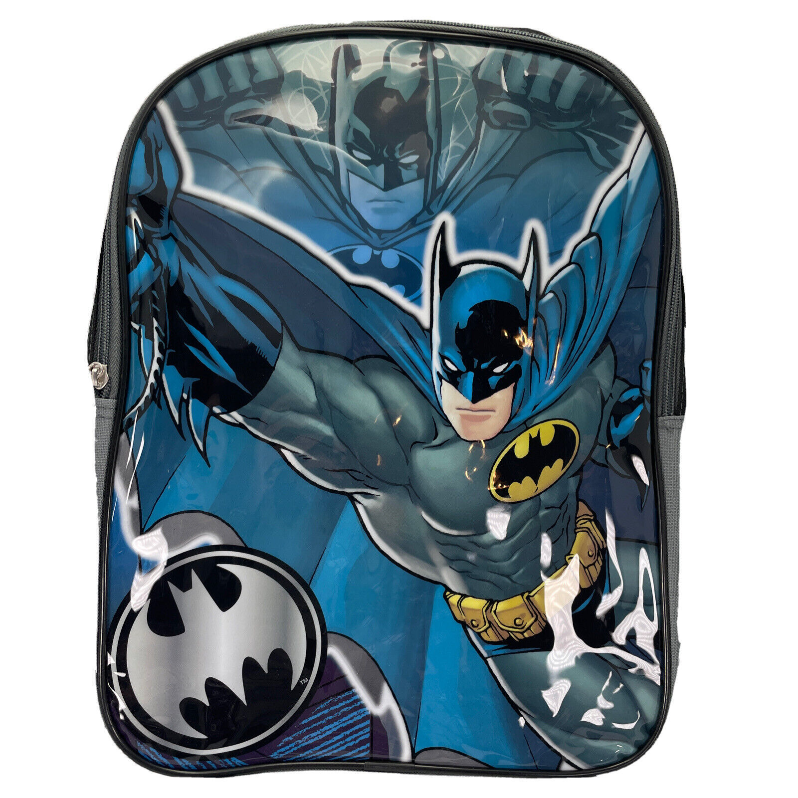 Primary image for Batman Cartoon Backpack Kids Lightweight DC Comics Zipper Childrens New With Tag