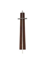 Minimalist Mid Century 8.5&quot; Walnut Wood Aluminum Metal Crucifix Cross - $11.62