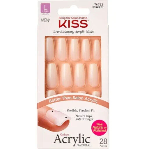 Kiss Salon Acrylic Natural Nails #76712 Strong Enough - $8.85