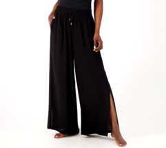 Jantzen Wide Leg Pull-On Woven Cover-Up Pants- Black, Petite Large - £23.73 GBP