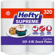 Hefty Supreme Foam Disposable Snack Plates, 6&quot; (320 Ct.) - £23.62 GBP