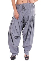 Beautiful Women Cotton Patiala Salwar Pants Regular Fit Girl Salwar Pajamas Gray - £14.00 GBP