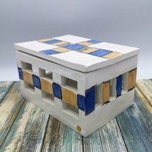 Unique Jewelry Box With Lid, Hand Painted Large Artisan Ceramic Box Deco... - $184.20