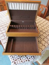 Kenized Solid Oak Wood Silverware Flatware Storage Chest Box  w/Drawer  ... - $144.00