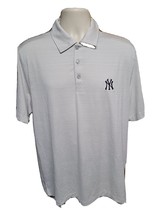 Cutter &amp; Buck NY New York Yankees Mens Large Gray Collar Shirt - £18.68 GBP