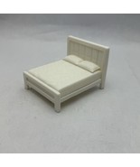 Doll Furniture Bed Frame White Double Hemnes Style FR Diorama 3.5” Long - $18.39