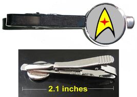 Star Trek Gray Medical Emblem Tie Clip Clasp Bar Slide Silver Metal Shiny - $15.35