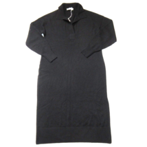 NWT Everlane The Cashmere Polo Dress in Black V-neck Relaxed Sweater Knit L - £93.41 GBP
