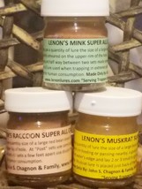 Trappers Favorite 3 Lenon Water Furbearer Package Muskrat, Mink & Raccoon 1 oz - £15.33 GBP