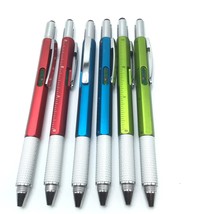 Multifunctional 6 In 1 Pens- Ink Pen, Ruler, Level, Screwdriver 3 Color Lot Of 6 - £18.03 GBP