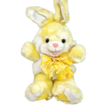 Kids Of America 2002 Yellow Bunny Rabbit Sunflower Bow Stuffed Animal Plush Toy - $56.05