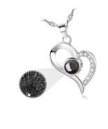 Love Heart Shaped Necklace, Necklace With I Love You Written - £71.82 GBP