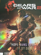 RARE Gears of War 2 Xbox 360 Promotional Embossed Holographic Poster Long OOP - £1,330.32 GBP