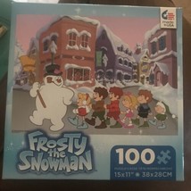 Frosty The Snowman Puzzle Follow Frosty Karen 15x11 Jigsaw 100 Piece Open Box - $10.66