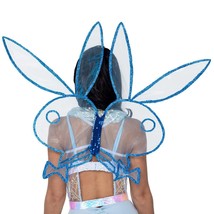 Playboy Fairy Wings Bunny Head Logo Sheer Sequin Glitter Elastic Straps PB151 - £33.18 GBP