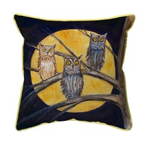 Betsy Drake Night Owls Small Indoor Outdoor Pillow 12x12 - £39.56 GBP
