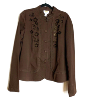 Talbots Womens Sz 18 Brown Blazer Jacket Coat Button Up Fabric Buttons F... - $22.76