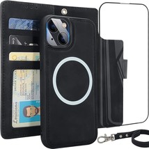 Case Wallet Compatible With iPhone 14 Wallet Case, 6.1 Inch Magnetic Detachable - £14.68 GBP