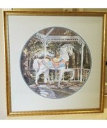 Lmt Ed Print Wooden Carousel Horse Vintage SIGNED Nancy H. Strailey Framed - £55.93 GBP