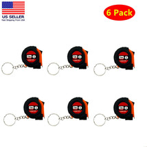 6 Pc Mini Keychain Steel Retractable 1m /3ft Measuring Tape Inch Slide L... - $13.57 CAD