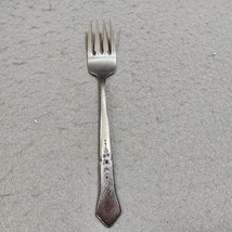 Oneida ASHMORE Floral Salad Fork Burnished Handle Stainless Flatware - $8.67 CAD