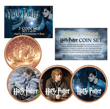 Harry Potter DEATHLY HALLOWS Colorized British Halfpenny 3-Coin Set (Set... - $12.16