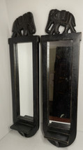World Market Elephant Wood framed wall mirrors 24 inches each Wooden Long Mirror - £44.44 GBP