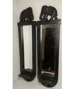 World Market Elephant Wood framed wall mirrors 24 inches each Wooden Lon... - $56.09