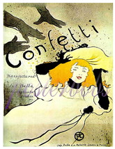 Toulouse Lautrec &quot;Confetti&quot; Vintage 13 x 10 inch Giclee CANVAS Art Print - £15.71 GBP