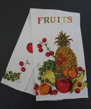 Vintage Parisian Prints &quot;Fruit&quot; Linen Kitchen Tea Towel Kitchen UNUSED w Label - £11.73 GBP