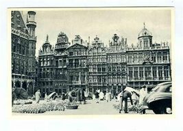 KLM Royal Dutch Airlines Grote Market in Brussels  Advertising Postcard - $34.61