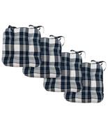 4 Pack Soft Chair Seat Pads Seat Cushion Pillows Madison Blue White Plaid - €51,14 EUR 4 Pack Soft Chair Seat Pads Seat Cushion Pillows Madison Blue White Plaid - €51,14 EUR