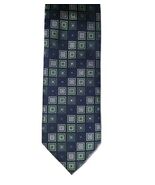 Roberto Villini Couture Navy Green Tie 100% Silk 66.5"x3.75" EUC - $16.97