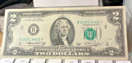  1976 B New York $2 Dollar Bill Low  #B00819462 &amp; Rare Star Note Collectible - £36.45 GBP