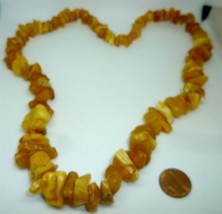 Vintage Baltic Multicolor Yellow Raw Amber Cluster Beads Necklace - £42.60 GBP