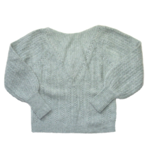 NWT La Maille Sezane Rosa Jumper in Sea Mist Mohair Deep V-neck Knit Sweater M - £101.37 GBP