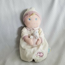13" Eden Lamb Baby Doll Plush Bunting Gown Hat Cap Rattle Plush Lovey Toy - $45.53